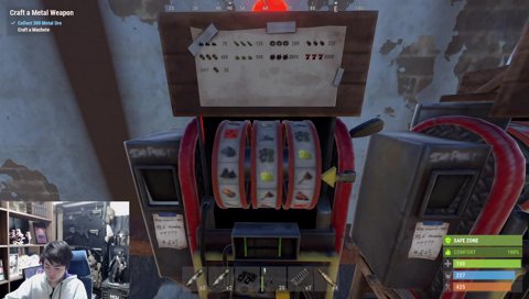 RUSTのスロットでスリーセブンを引くヤマ