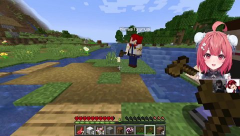 エンダーマンに興味津々りん