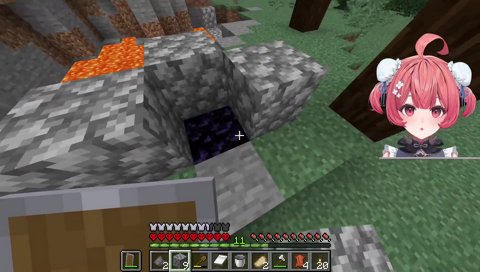 あかりちゃんのネザーゲート作成風景