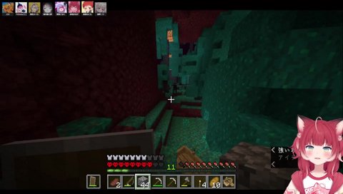 【かるびの鳴き声（エンダーマンと相乗り）】　また来た！　いる！　　あ、見ちゃった　「ＯＫＯＫ　船の中に…」　イヤァァァァ！　　危ない　　自分が乗っちゃった、船