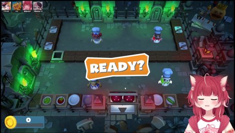 【チュートリアル(1)】　（材料切り→皿載せ→料理を運ぶ）　あー置けない！　あぁー！　ズズ左上みて！　左上が注文だから　「書いてるやつだけやればいいのね？」　キャベツだけを載せなきゃいけなかったんだよ