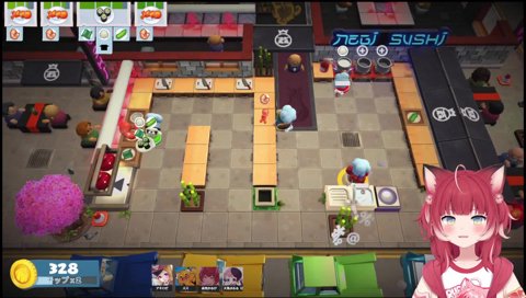 【エビエビパニックぷるる】　ぷるる「エビエビィ！ｴﾋﾞｴﾋﾞ！　ｴﾋﾞｨ－！」　(オーダーが)全部エビ！全部エビ！　　…　ズズ「ぷるる、エビ洗わないで」「落ち着いて、みんな」「お前だ」　お前だよｗ