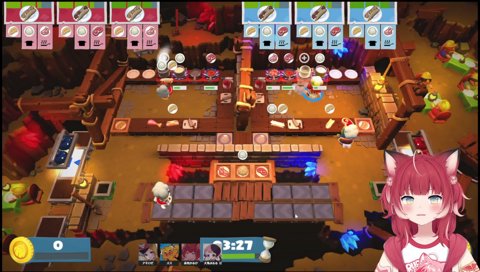 【ズズぷるる vs かるびアキロゼ(1)】　（邪魔材料を投げる）ぷるる「敵チーム妨害できんじゃんｗ」　／　アキロゼ「皿がない！　皿が何か全部そっちに持ってかれてる」　取り返せー！