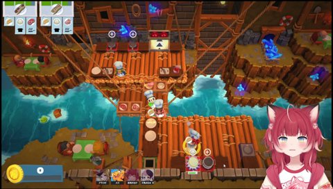 【中央で中継という重要ポジション】　ぷるる「それやるわ！」　（１）アキロゼ「肉ちょーだい！」→肉 落下　　（２）ズズ「ぷるる、米！」→自身が落下　　（３）何もしてないのに落下