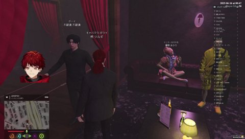 突然出てくる本物に嬉しそうに驚くあかりんとツルギ