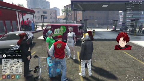 盗んだカートに気づくローレン