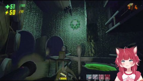 【上階層／ヤバい奴の正体】　さく「投げてー」　え”ぃ！　行った！　どう？　「ヤバいの居る　もう１人ぐらい来てほしいな」　…　らむ「階段あるんだけどｗ」