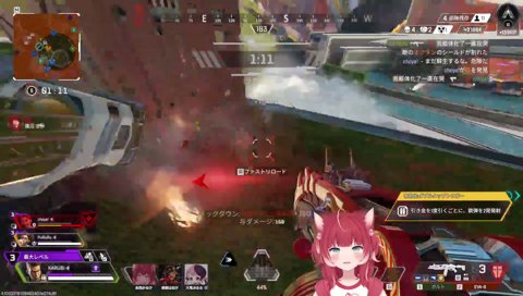 【かるびの鳴き声（四面楚歌）】　チョ「ナイス　かるちゃん！　　ココに居る、１人 敵！」　ギャアァァ！　　ぷ「あぁぁ！　ヤバいかも！　ギィャァ！　かるびー！」