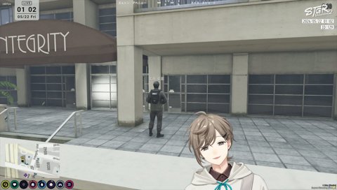 紫の犯罪者と対話する夏苗