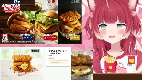 【KFC店員】　「ダブルダウンフィレはオニオンリングフィレと味は変わらないので オニオンリングフィレを買ってください。理由は作るのも包むのも食べるのも大変だから。」