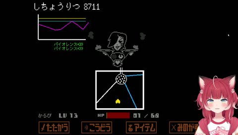 【メタトンEX(3)】　体力１で勝ったぁ…　　『さぁ　もう行って　ボクなら平気さ（略）こうしてニンゲンの前でパフォーマンスできた　だから…お礼を言わせて　今日の主役は…キミだよ』