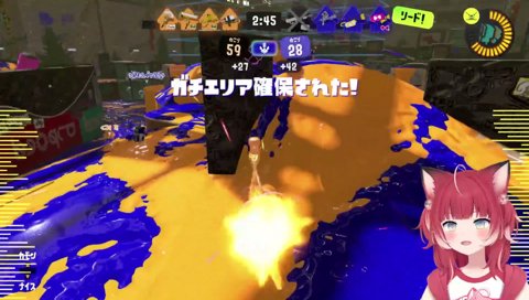 【かるびの鳴き声（スプラッシュボム）】　ギャアァァァ！　２人してグレで４んでった…