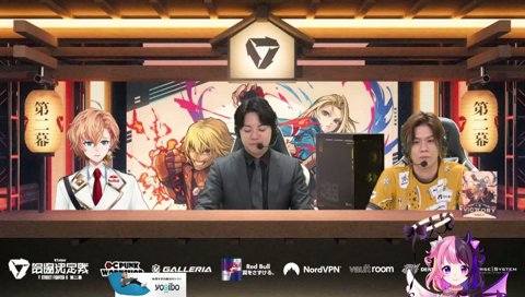 解説席に着席するぷるる(馴染んでる)