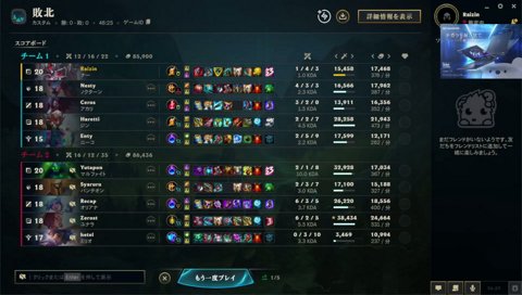 本日でLRは解散します(まだ初戦)