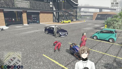 無馬が塗った車と大川さんの写真