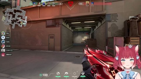 【逃げ足が速すぎるツルギ（オペ持ちネオン）】　(5vs1)「あっ居る居る」　５６せぇー！　「スロープだ」「５６せぇー！」　…「アイツ足速すぎるな」「何やアレ」「どういう事やねん！」
