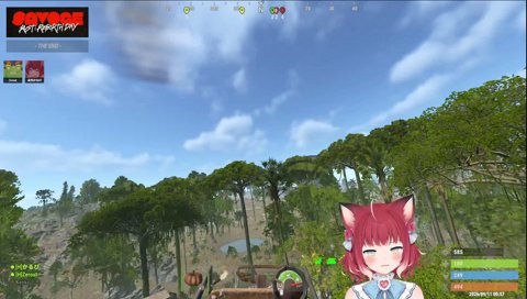 ゼロストを助けようと木に登るかるび